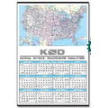 Small US Map Year-In-View Calendar